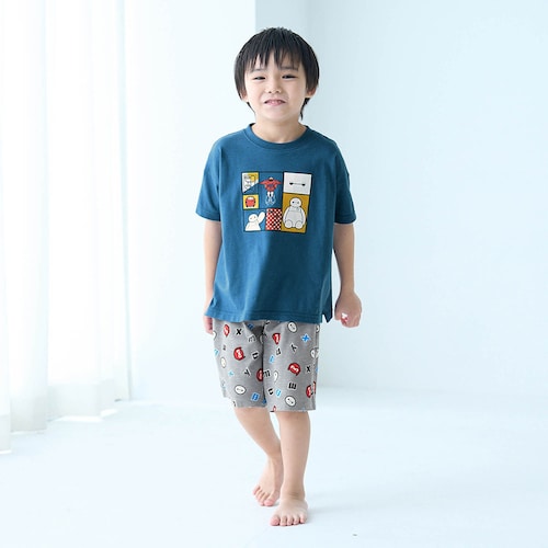 【新柄登場】朝から晩まで着たくなる着心地。 家族でリンクキッズスラブ天竺半袖パジャマ（選べるキャラクター）