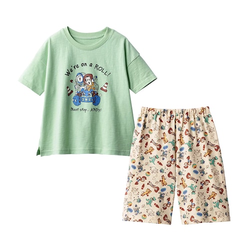 朝から晩まで着たくなる着心地。キッズスラブ天竺半袖パジャマ（選べるキャラクター）（ディズニー/Disney）