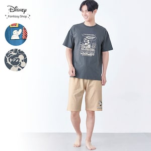 【ディズニー/Disney】【新柄登場】 家族でリンクメンズスラブ天竺半袖パジャマ(選べるキャラクター)