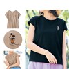 【ディズニー/Disney】胸元ワンポイント刺繍のフレンチスリーブTシャツ(選べるキャラクター)
