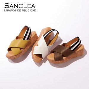 【サンクレア/Sanclea】【3月31日(金)販売終了】 クロスベルトウェッジソールサンダル