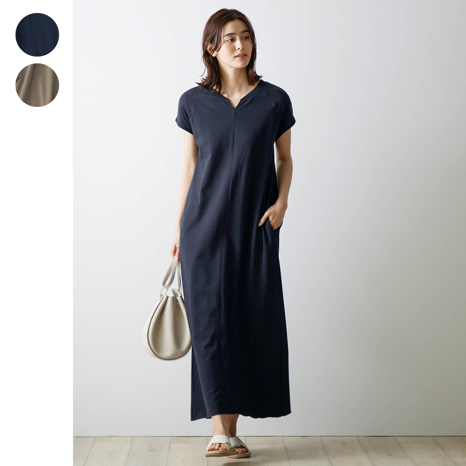 スリットネックロングワンピース カーキのみ ナチュラル スタンダード Natural Standard 通販のベルメゾンネット スリットネックロングワンピース カーキのみ ナチュラル スタンダード Natural Standard 通販のベルメゾンネット