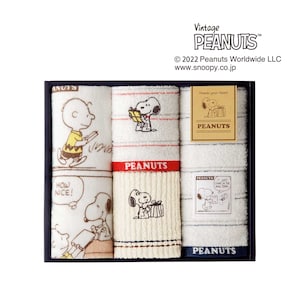 【ピーナッツ/PEANUTS】スヌーピー フェイス・ウォッシュタオル4枚セット