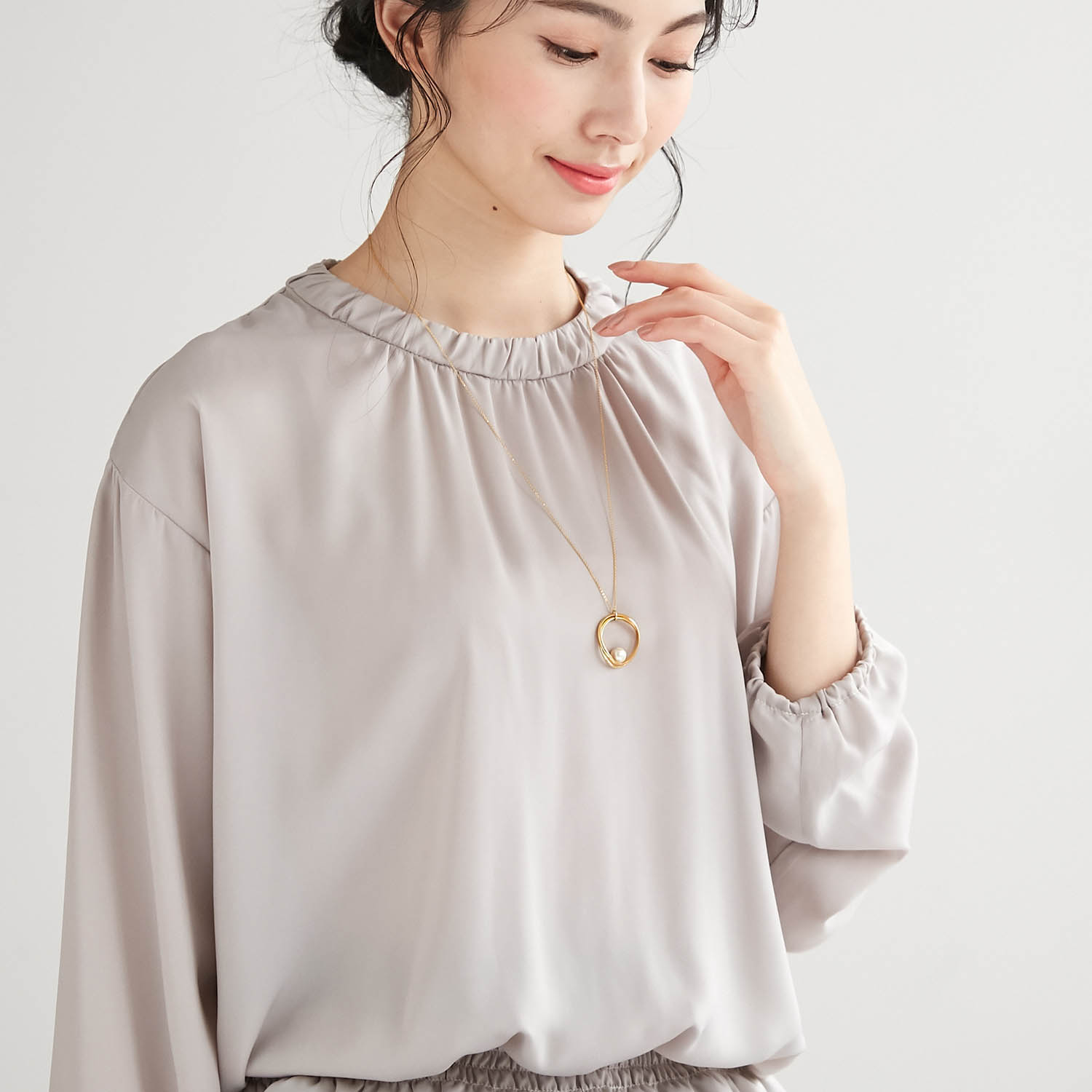 【ベルメゾン】コットンパールペンダント[日本製]