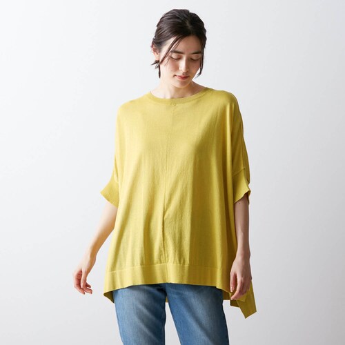 ゆるシルエットニットチュニック【撥水加工】［日本製］
