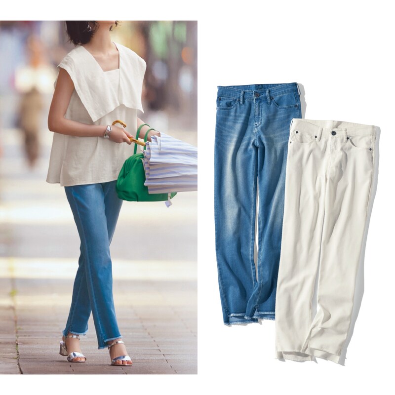 雨の日に嬉しい機能付き裾フリンジデニム 抗菌防臭 撥水 スタイルノート Stylenote 通販のベルメゾンネット