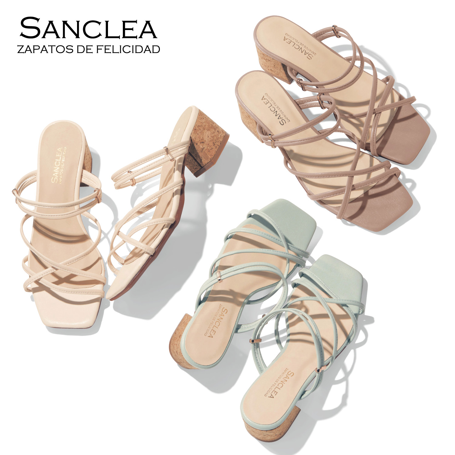 【サンクレア/Sanclea】【3月31日(金)販売終了】 2WAYフレアヒールサンダル