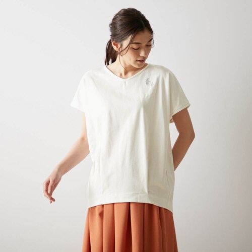 【6月28日 セール追加】 綿100％刺繍入りミニ裏毛Tシャツ