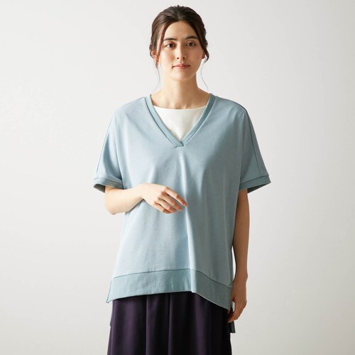 【3月31日(金)販売終了】 綿100％柔らかミニ裏毛チュニック 【大きいサイズ】