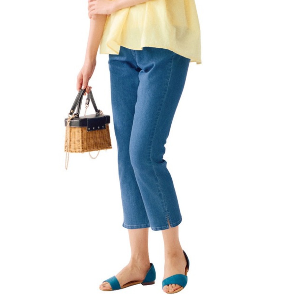 【ラ・フィット/la*fite】クロップド丈ゆったりレギンスパンツ (L~6L)