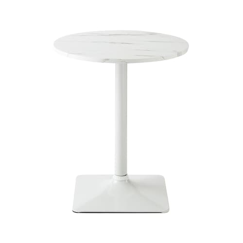 大理石調天板の円形カフェテーブル