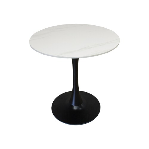 耐久性に優れたセラミック天板の円形カフェテーブル