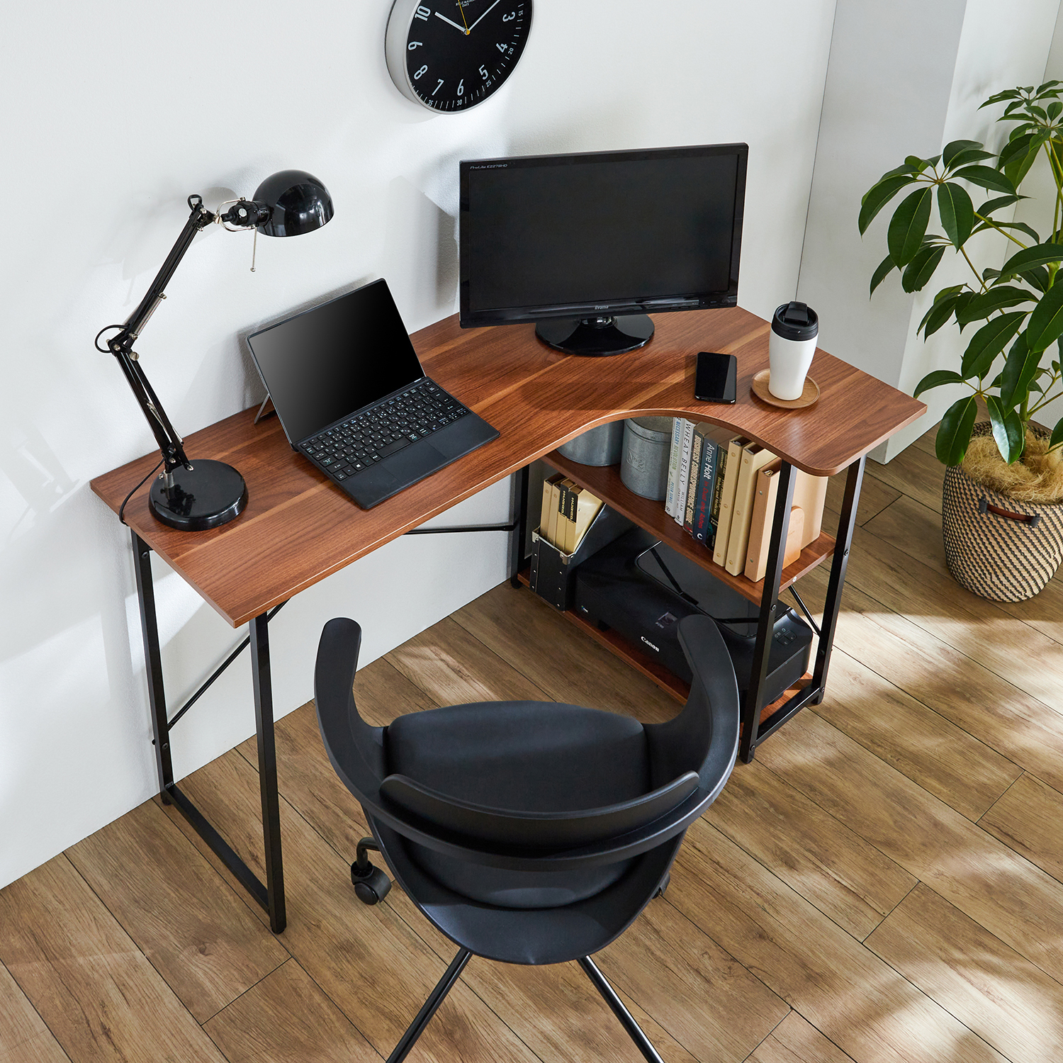 【ベルメゾン】ラック付きL字パソコンデスク