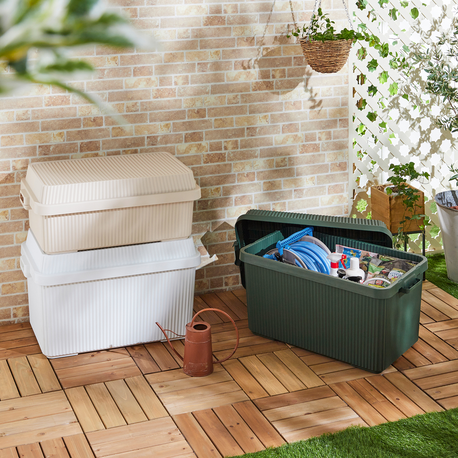 【ベルメゾン】積み重ねて使える収納ストッカー 【防災用品やおもちゃの収納に】