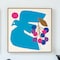 切り絵作家YUYAさんデザインのキャンバスボード「青い鳥と実」 ＜３０×３０ｃｍ＞