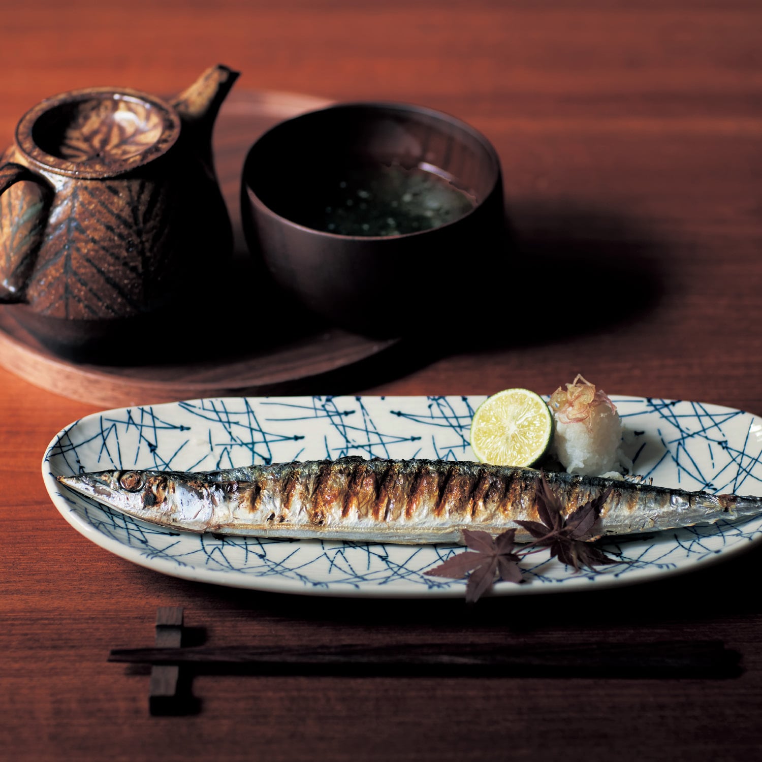 ＜ベルメゾン＞風合いの美しいさんま皿2柄セット美濃焼[日本製]画像