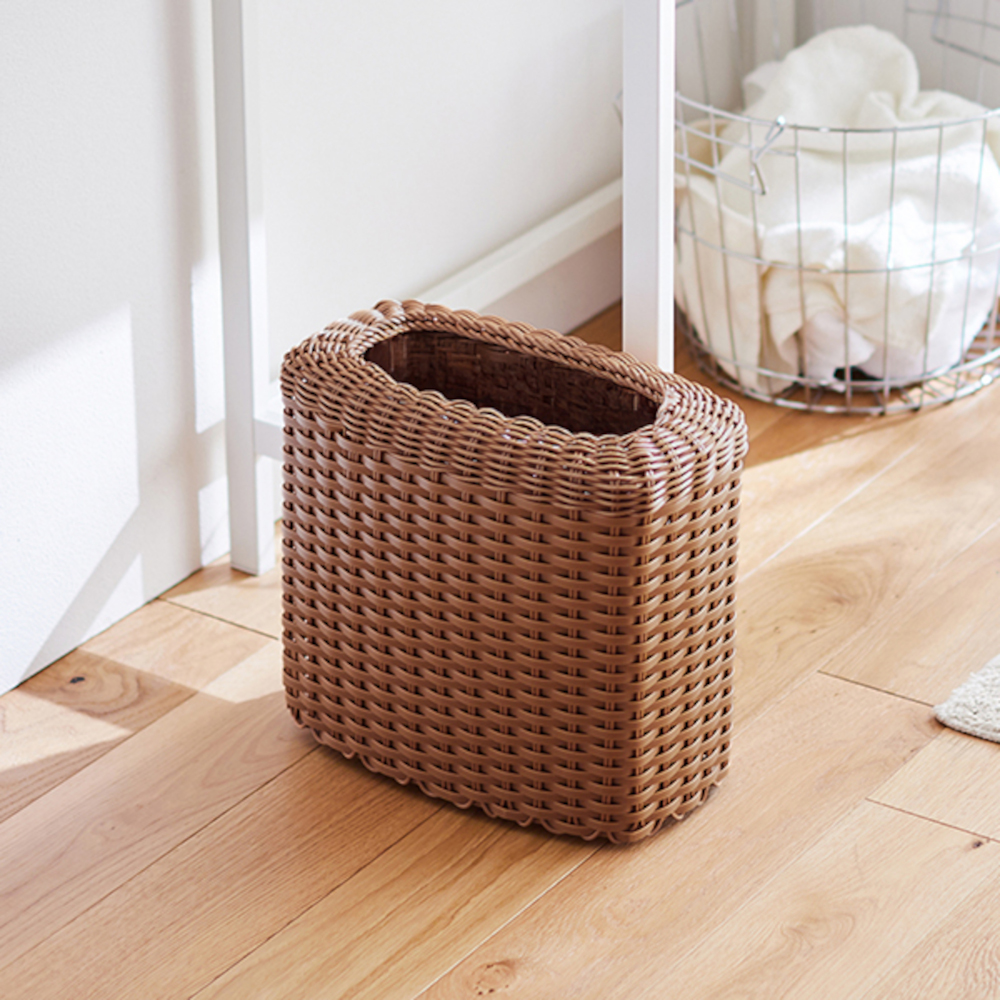 すっきり角型洗えるラタン調ゴミ箱 すっきり角型洗えるラタン調ゴミ箱