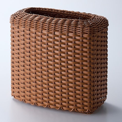 すっきり角型洗えるラタン調ゴミ箱