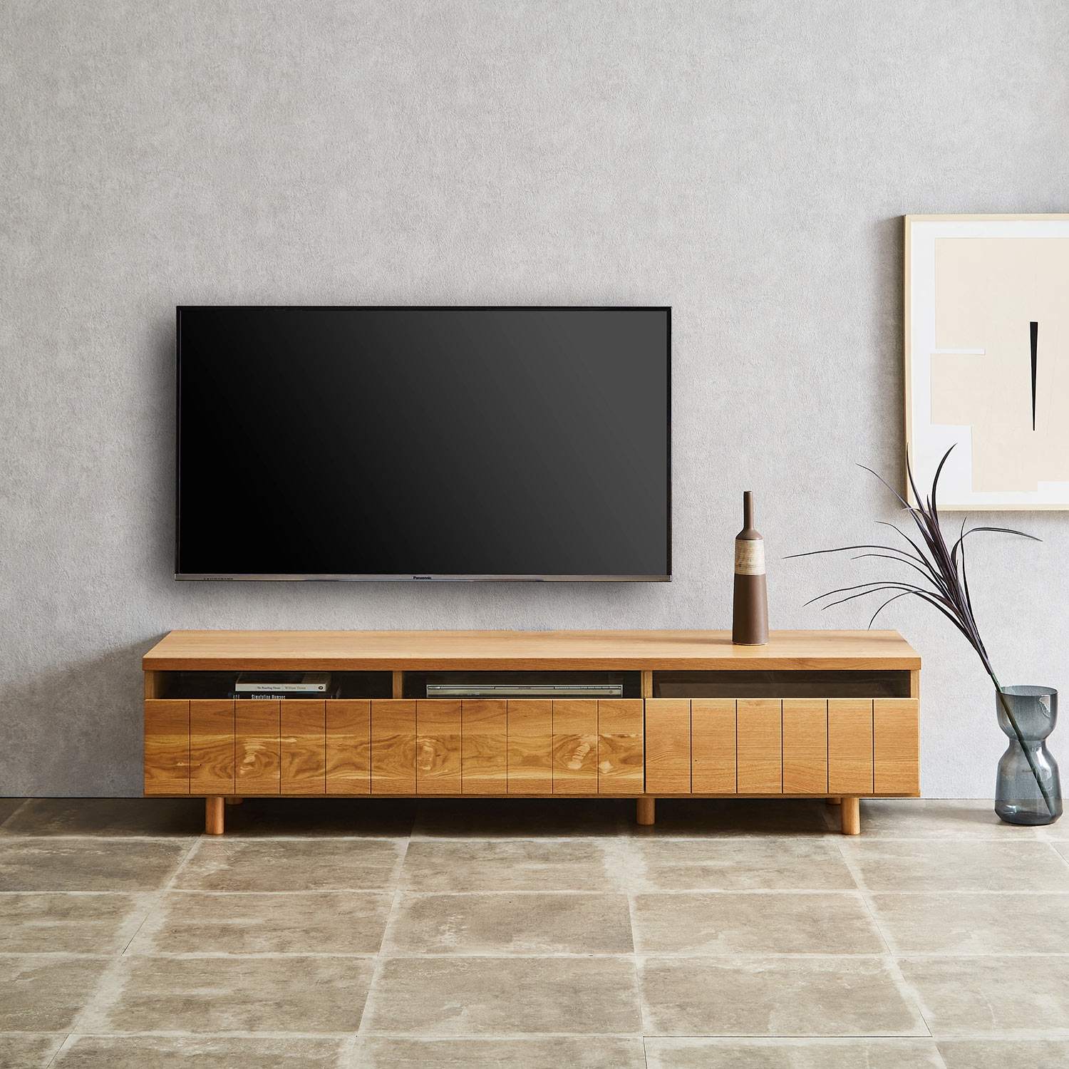 オーク材の木感が楽しめるテレビ台(幅169cm)［日本製］（テレビ
