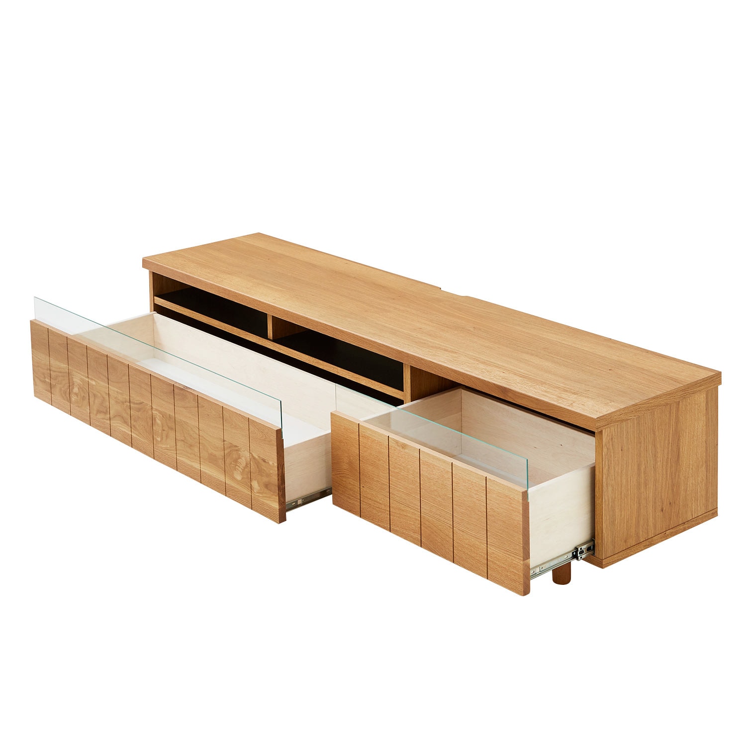 オーク材の木感が楽しめるテレビ台(幅169cm)［日本製］（テレビ台