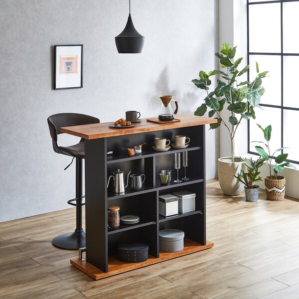 【ベルメゾン】収納力の高いカフェテイストのバーカウンター[日本製]