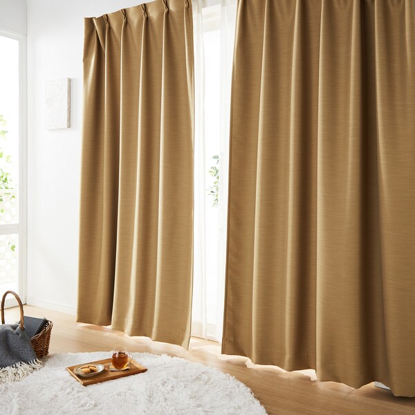 【ベルメゾン】【99サイズ】 ナチュラルカラーの遮光・遮熱・防炎カーテン [日本製]