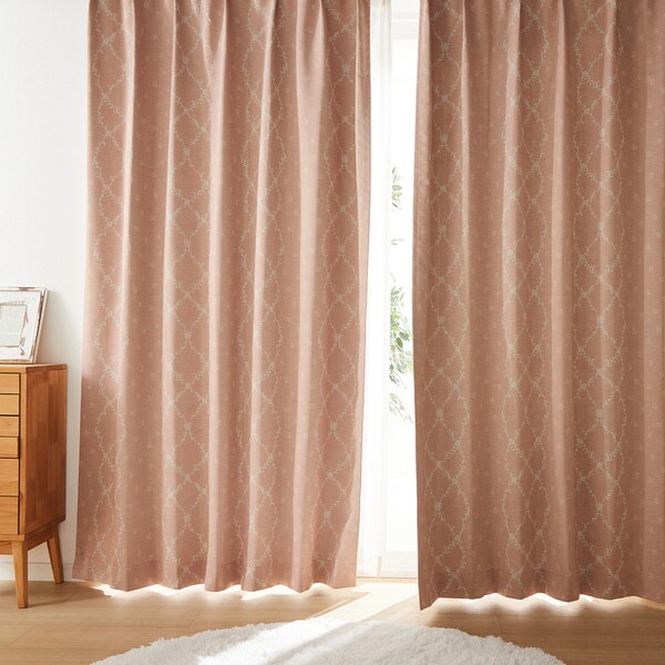 【ベルメゾン】【99サイズ】 フラワプリントの遮光・遮熱・形状記憶カーテン