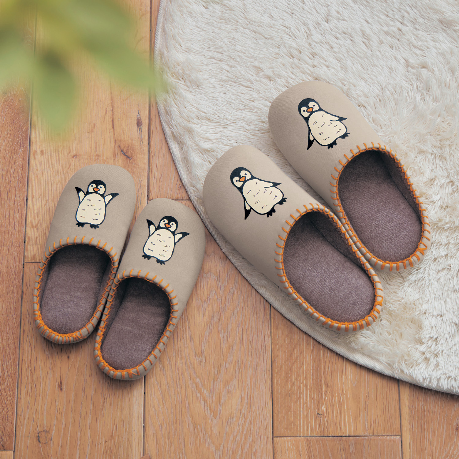 【ベルメゾン】【7月2日までお得】洗える! 家族でお揃いルームシューズ(しろくま・ねこ・ペンギン) 【親子でリンク】