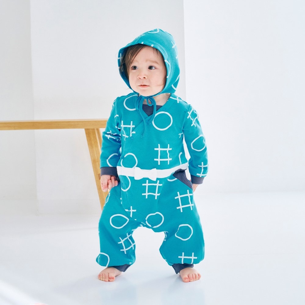 忍たまになれる！総柄ロンパース＆帽子セット（ベビー服 カバーオール