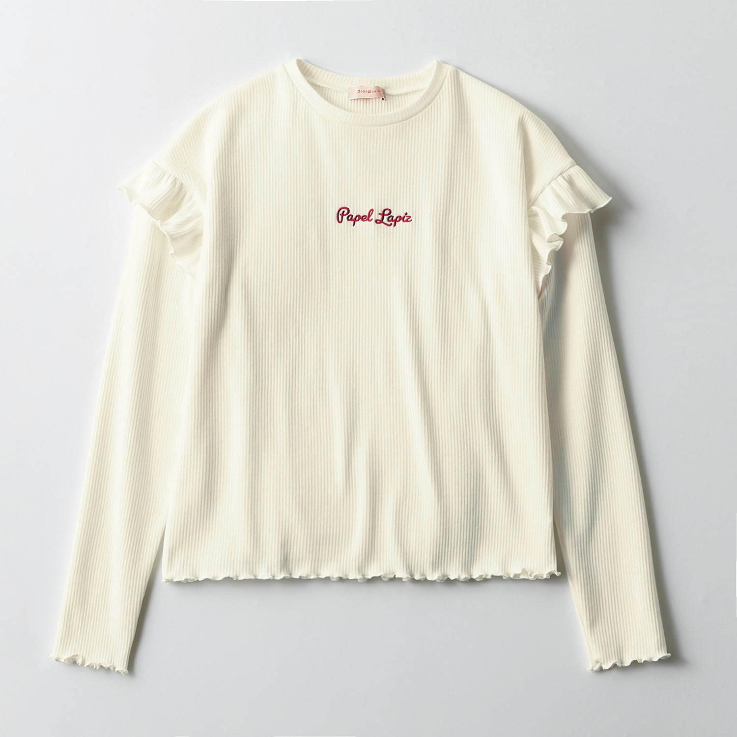 【パペル ラピス/Papel lapiz】袖フリルリブプルオーバー 【子供服 長袖】