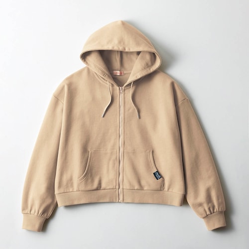 ショート丈裏毛ジップアップパーカ 【子供服 長袖】