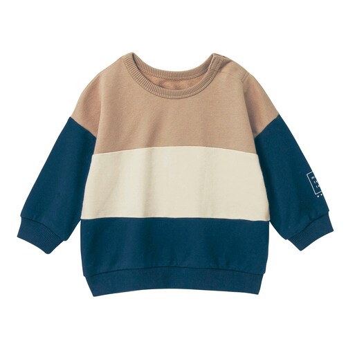 配色切替えスウェットシャツ 【ベビー服 長袖】