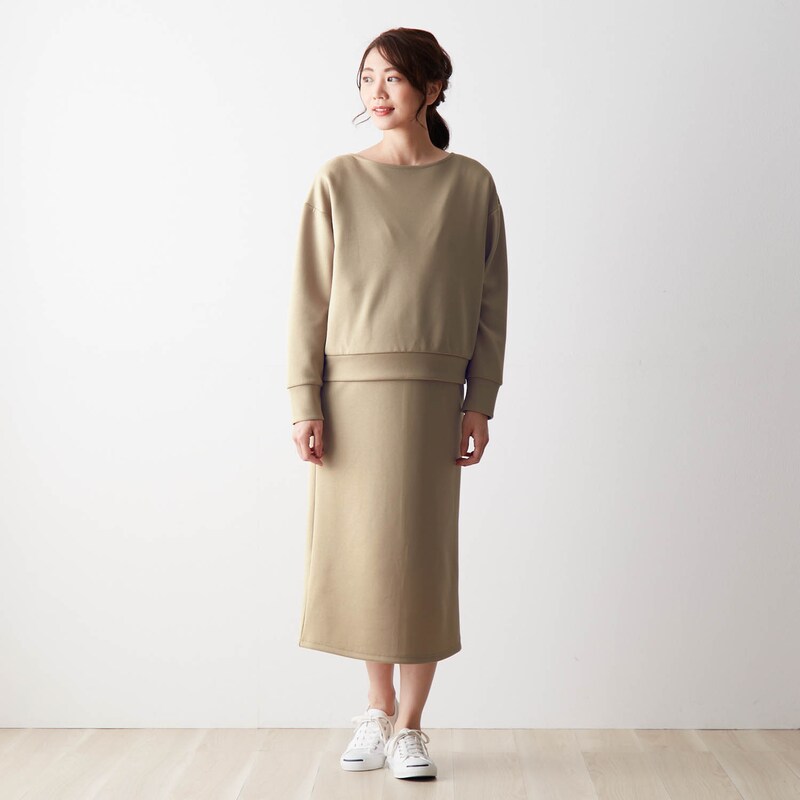 ダンボールセットアップ風ワンピース 産前 産後 通販のベルメゾンネット