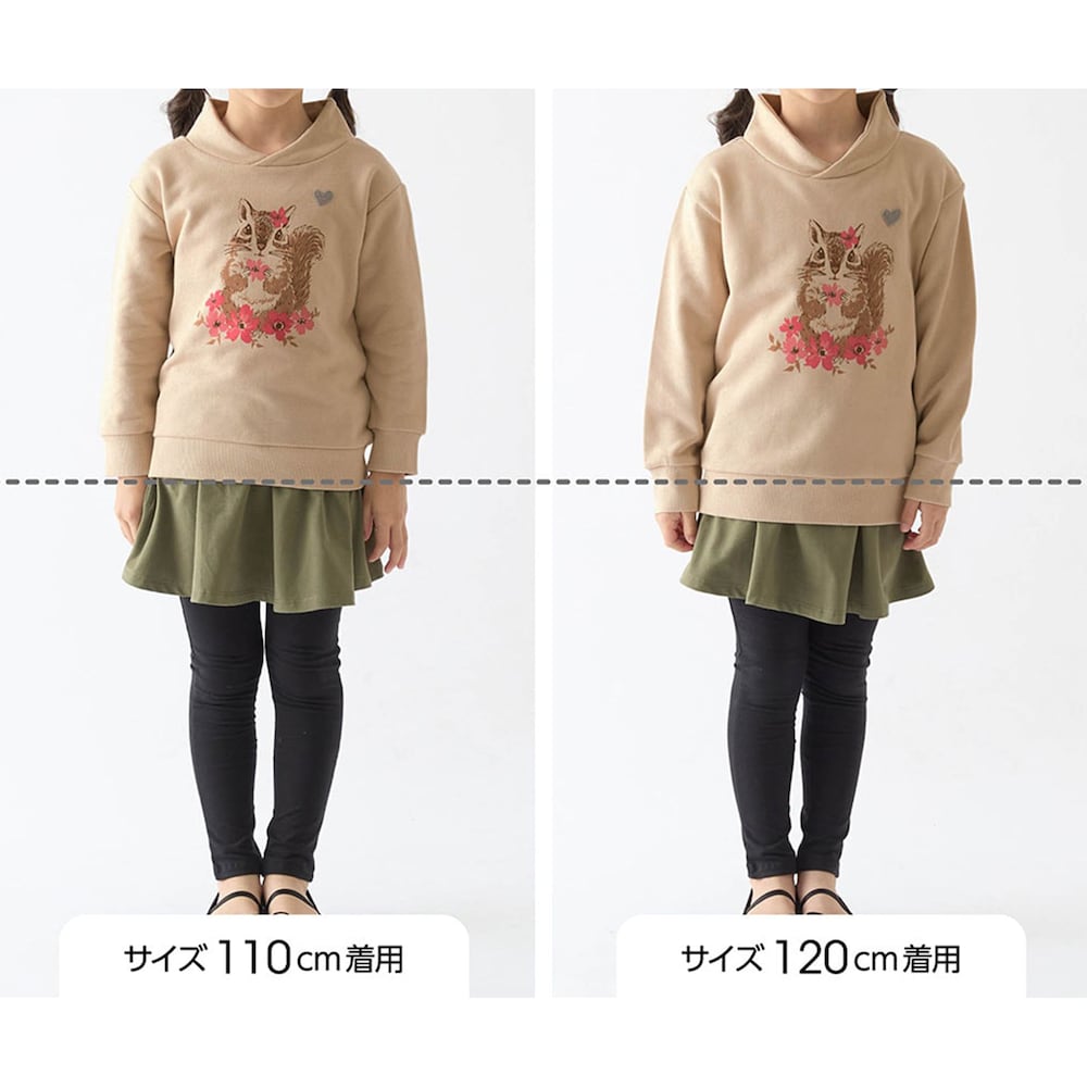 サイズ別着用比較／モデル身長114cm