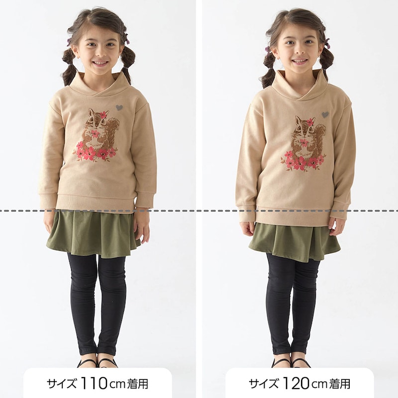 サイズ別着用比較／モデル身長114cm