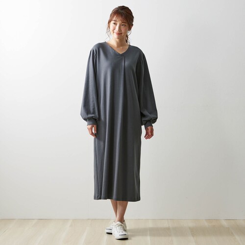 親子でリンク袖ボリュームレディースカットソータックワンピース 【長袖】