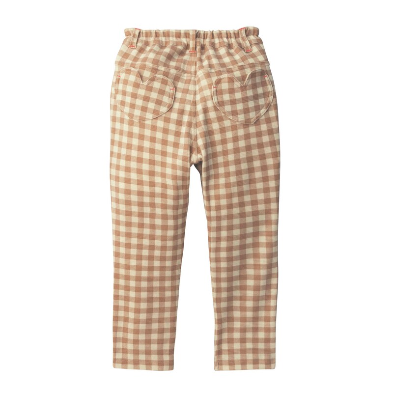 ギンガムチェックハートポケットストレッチパンツ（子供服 パンツ  