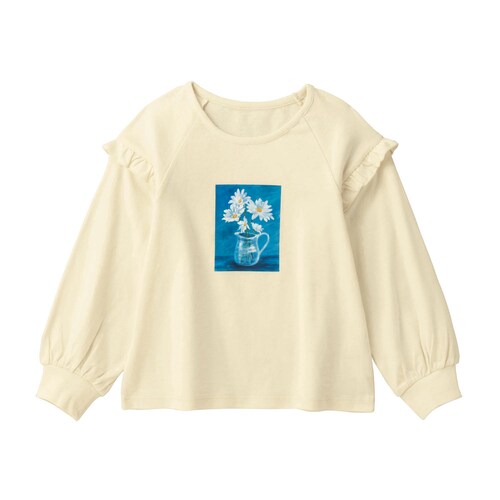 レトロフラワーモチーフ長袖Ｔシャツ 【子供服】