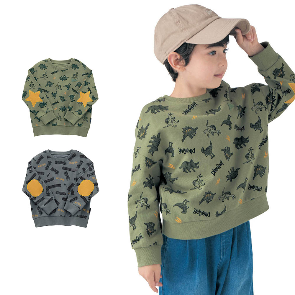 【ジータ/GITA】名札ココエルボーパッチ付き裏毛スウェットシャツ 【子供服 長袖】