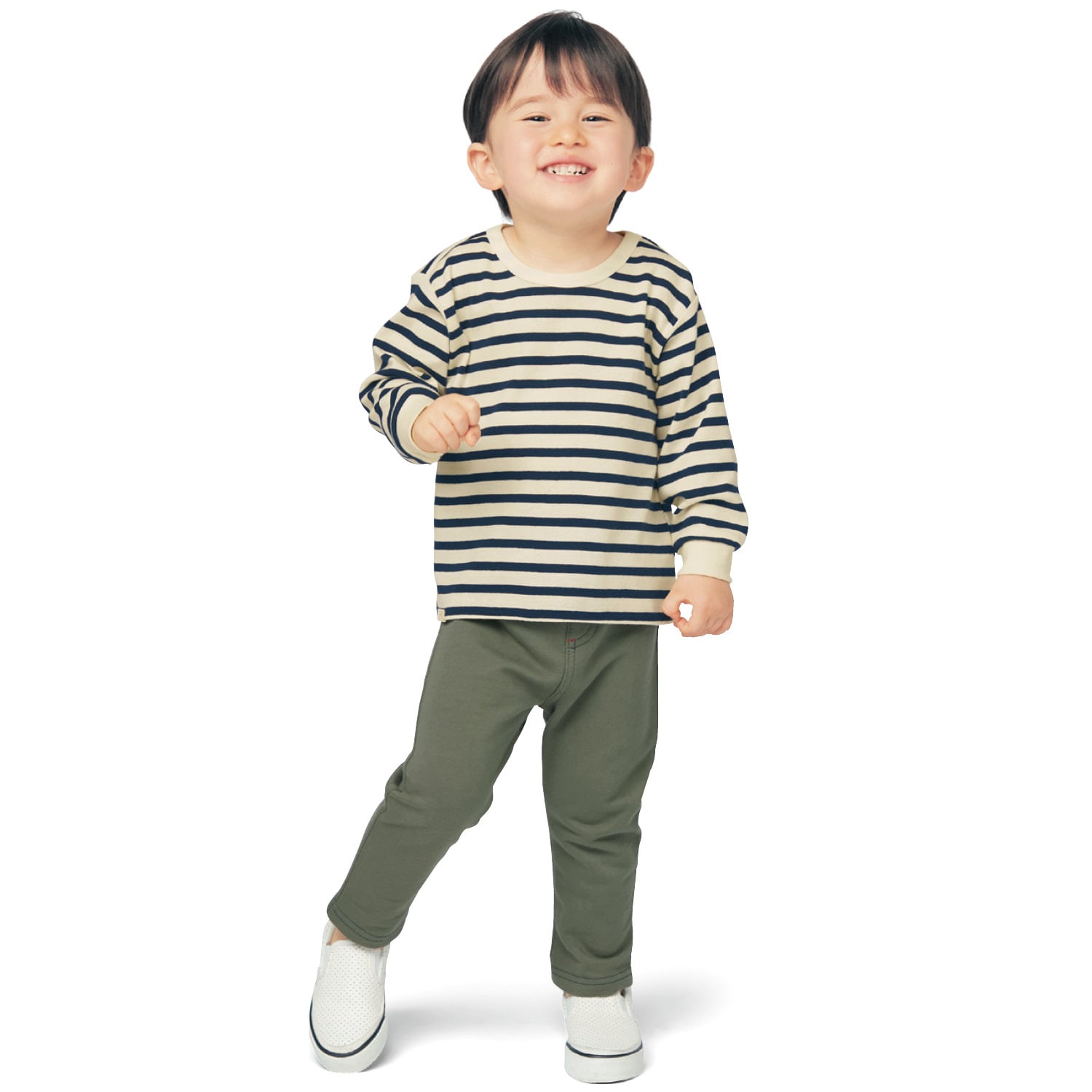 お着替えしやすいソフのびフライス長袖Ｔシャツ（子供服 Tシャツ