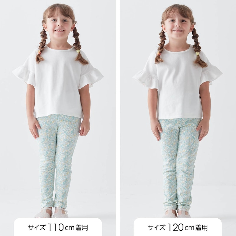 サイズ別着用比較／モデル身長110cm　※仕様のみ参照