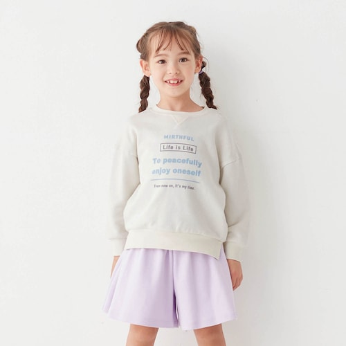 ロゴプリントニュアンスカラー裏毛スウェットシャツ 【子供服 長袖】