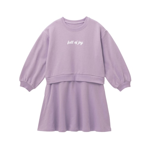 ドッキング裏毛ワンピース 【子供服 長袖】