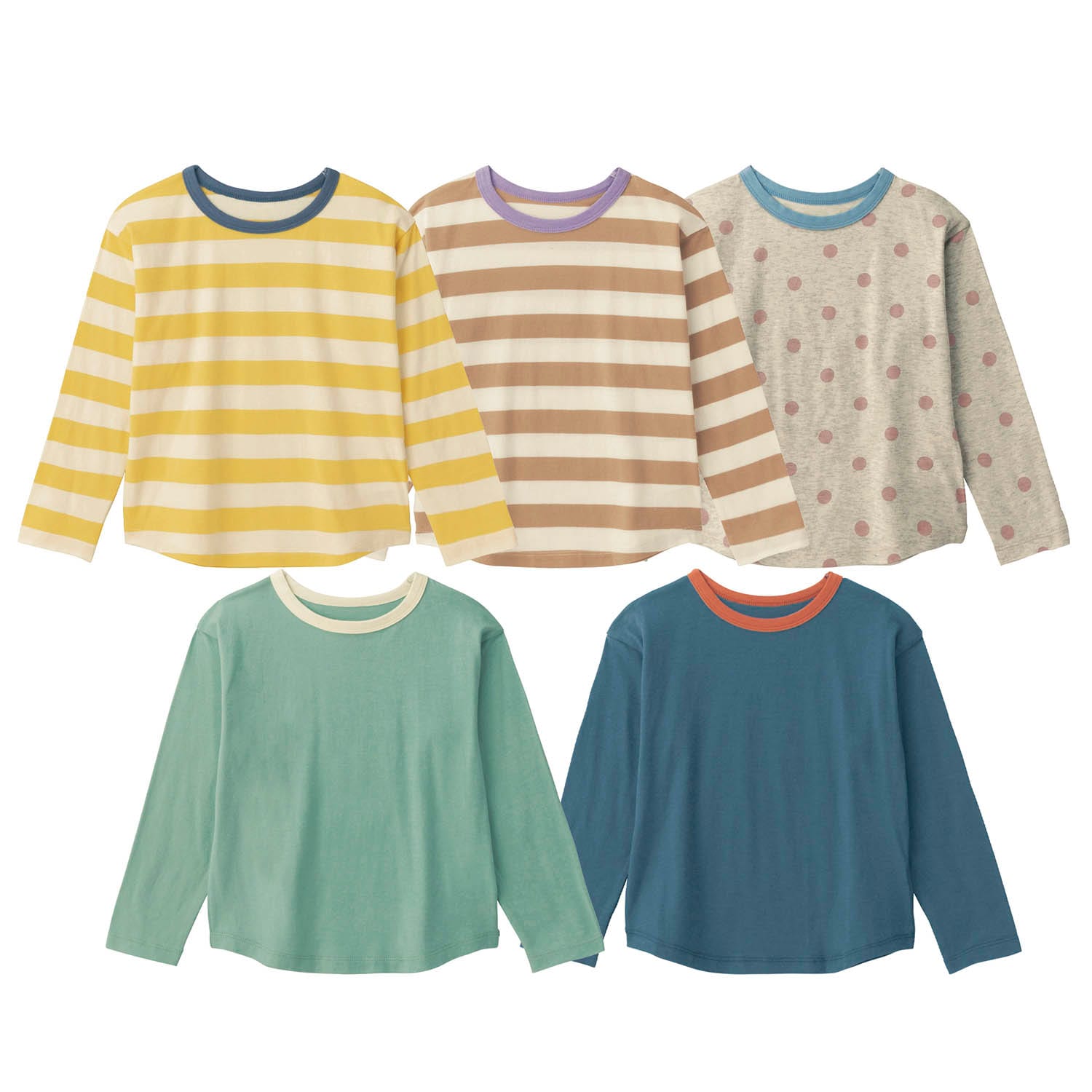 シンプル5枚セット長袖Ｔシャツ（子供服 Tシャツ/カットソー