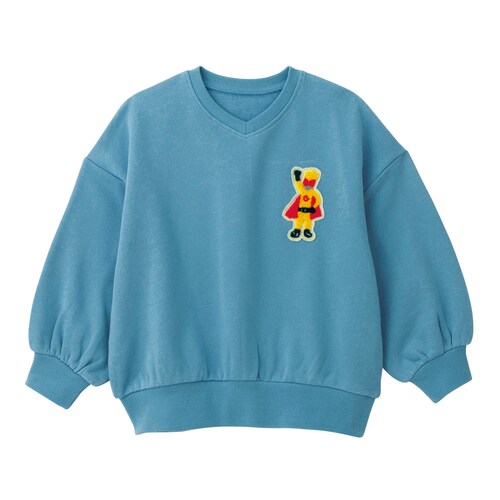 ゆるシルエットサガラ刺繍裏毛プルオーバー 【子供服 長袖】