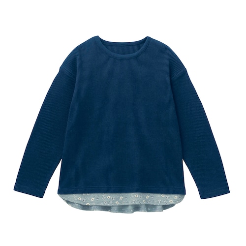切替えワッフル長袖Tシャツ 【子供服】