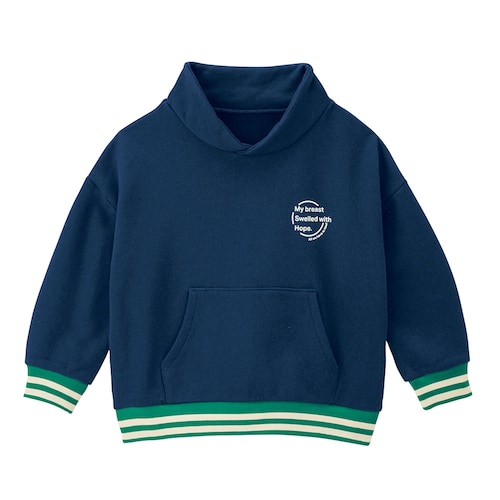 【一部再入荷】 フード風襟ラインリブスウェットシャツ 【子供服 長袖】
