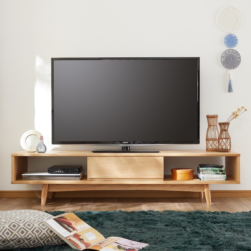 天然木オーク材のテレビ台（テレビ台/テレビボード/ローボード 