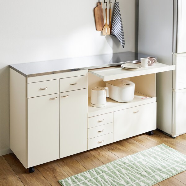 【ベルメゾン】ステンレス天板のキッチンカウンター