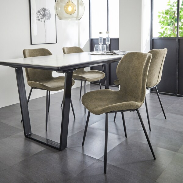 【ベルメゾン】モダンデザインのダイニングチェア2脚セット